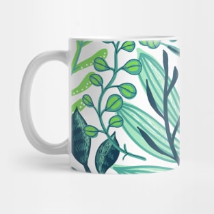 Green sea plant foliage floral pattern background Mug